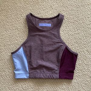 NEW Outdoor Voices Tri-Tone Athena Crop Top Bra Long Line Sports Tank Small NWOT
